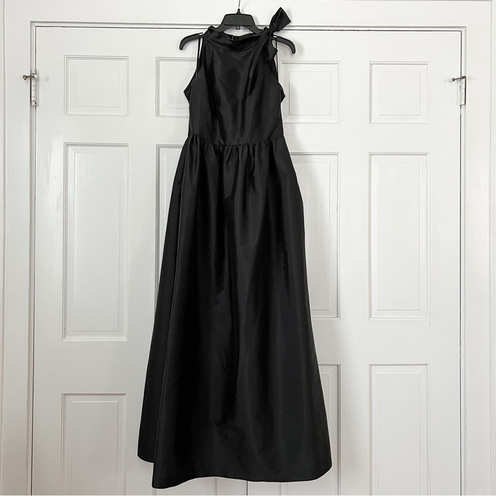 Alfred Sung bow neck formal gown black (CHECK MEASUREMENTS)